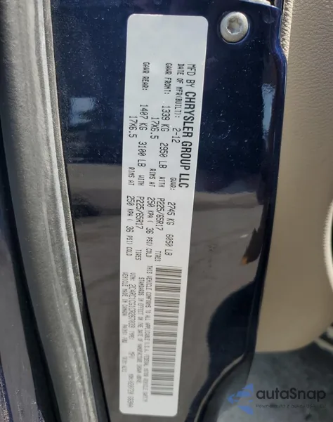 2012 Chrysler Town & Country Touring L from USA, damaged, VIN 2C4RC1CG1CR267039